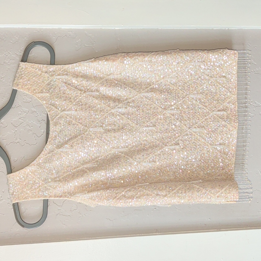 Sequined beaded wool sweater top blouse Authentic Vintage Stephen Chu